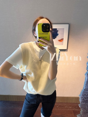 羊毛套头针织马甲韩国进口