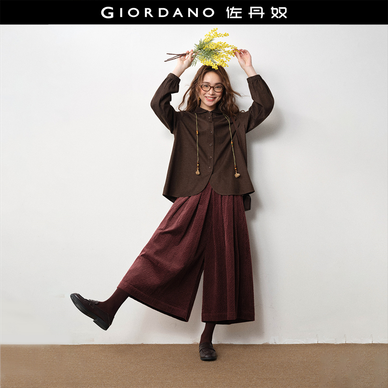 松紧腰佐丹奴八分裤灯芯绒裙裤