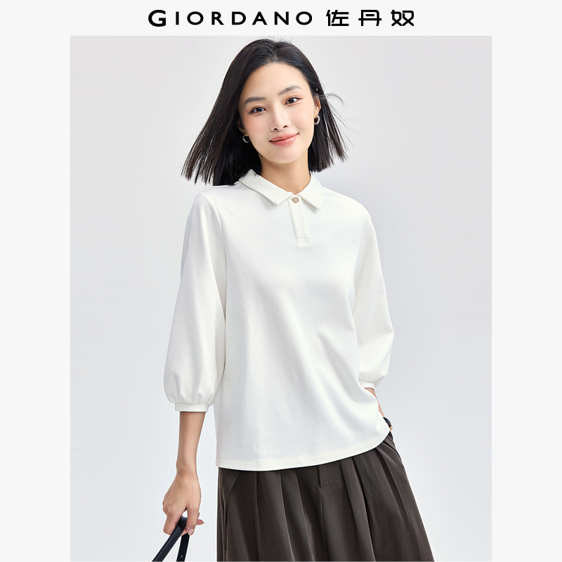 Giordano/佐丹奴七分袖纽扣POLO