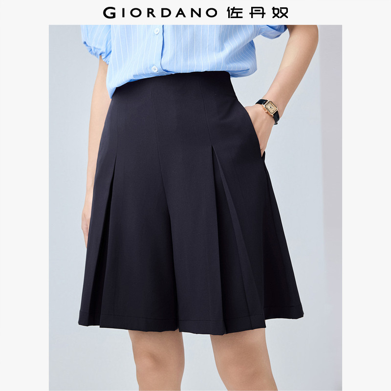 佐丹奴西装短裤女夏季新款垂感阔腿裙裤收褶显瘦五分裤女05405311,女装/女士精品,休闲裤,淘宝优惠券,粉丝福利购,淘宝优惠卷