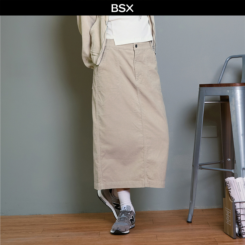 BSX长裙H型品牌刺绣半身裙