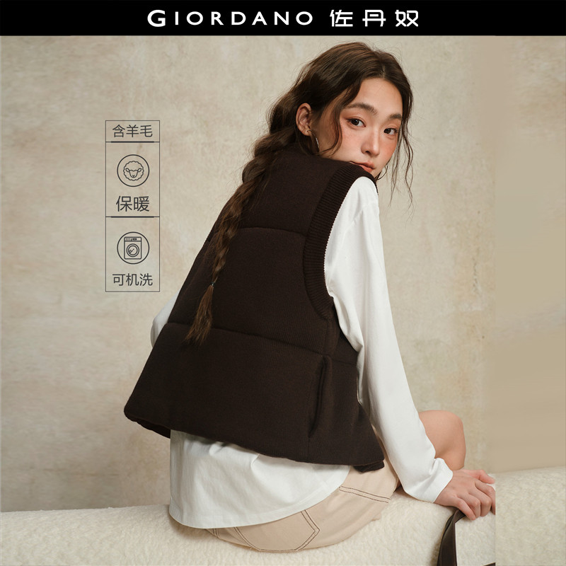 设计师款佐丹奴秋冬新款可露丽风立领短款棉衣背心外套女18375913,女装/女士精品,棉衣/棉服,淘宝优惠券,粉丝福利购,淘宝优惠卷