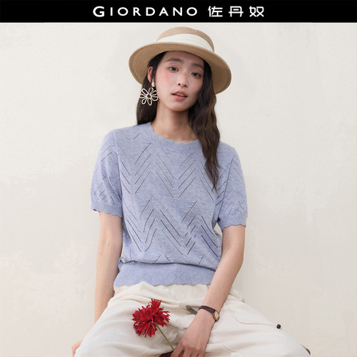 Giordano/佐丹奴套头针织衫镂空