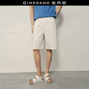 2026年夏纯棉中低腰白色牛仔短裤 佐丹奴男装 01106599 韩国同款