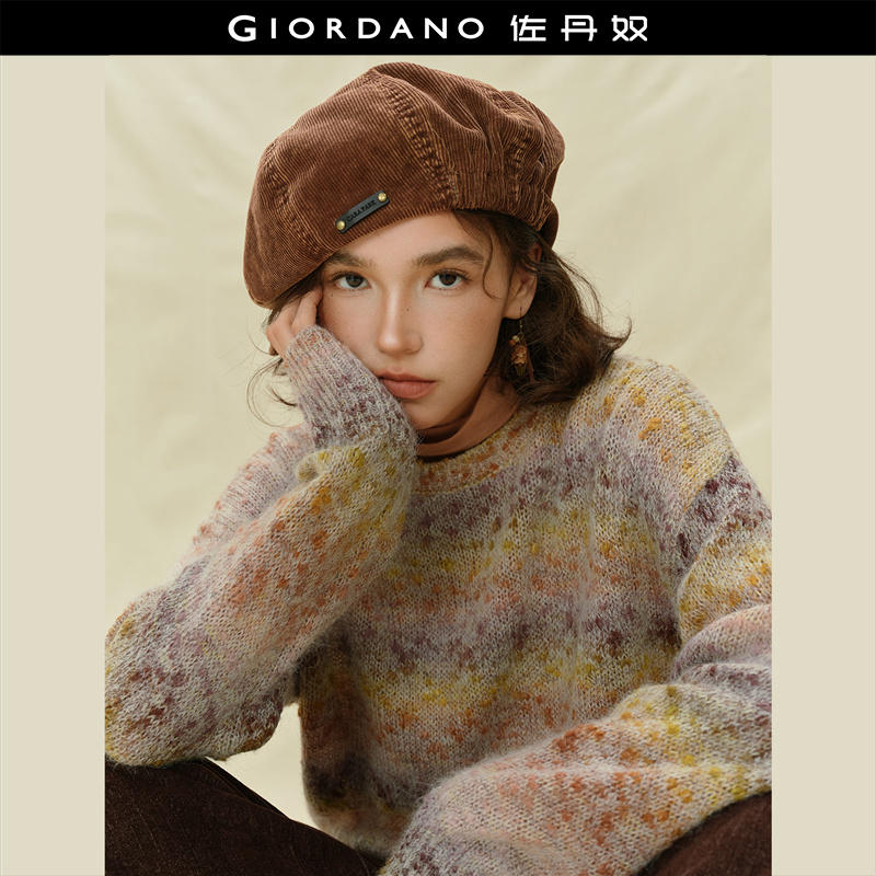 Giordano套头幻彩段染针织衫