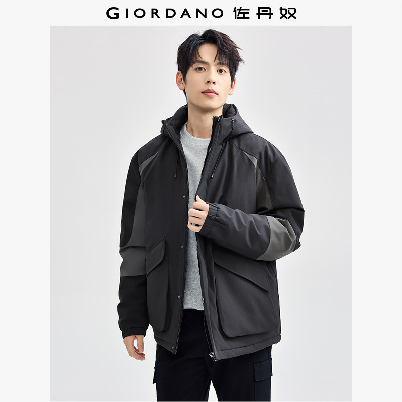佐丹奴棉衣外套男秋冬新款防风夹克撞色大口袋连帽棉服男01075678,男装,棉衣,淘宝优惠券,粉丝福利购,淘宝优惠卷