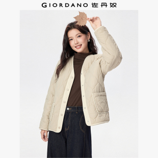 佐丹奴棉衣外套女2026年春新款 葫芦绗缝拼布门筒V领棉服13375648