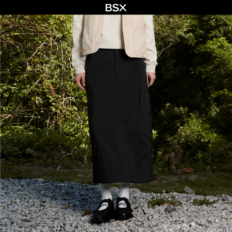 BSX长裙工装半身裙加绒