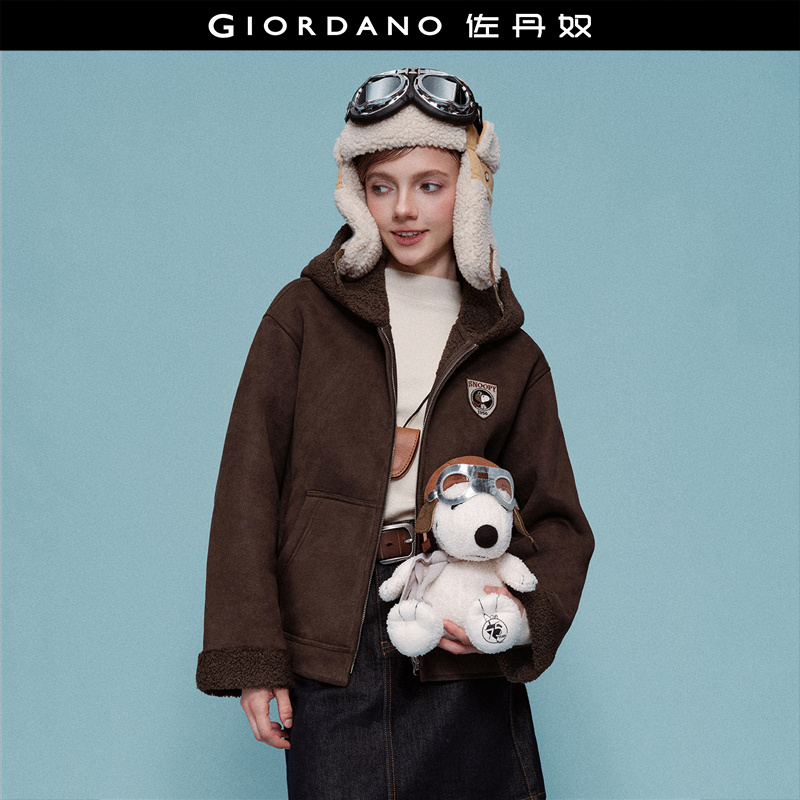 Giordano史努比联名刺绣厚外套