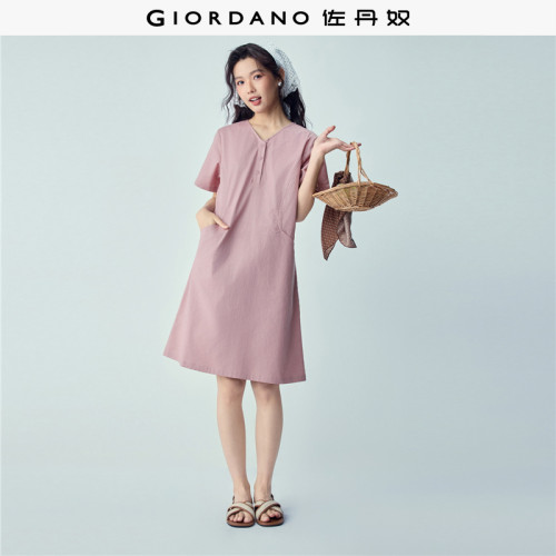 Giordano/佐丹奴V领连衣裙