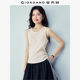 纯色坑条针织破骨圆领修身 佐丹奴无袖 T恤女新款 打底背心13326225