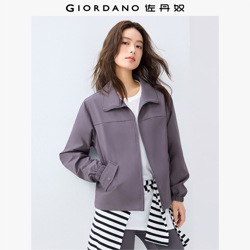 佐丹奴防水风衣女新款纯色运动拉链外套口袋宽松翻领夹克05375075,女装/女士精品,短外套,淘宝优惠券,粉丝福利购,淘宝优惠卷