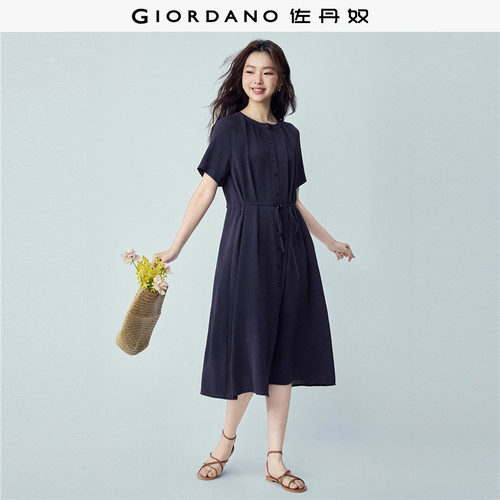 Giordano/佐丹奴微皱肌理连衣裙