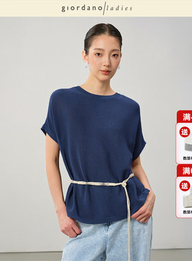 GL女装圆领A型下摆针织衫