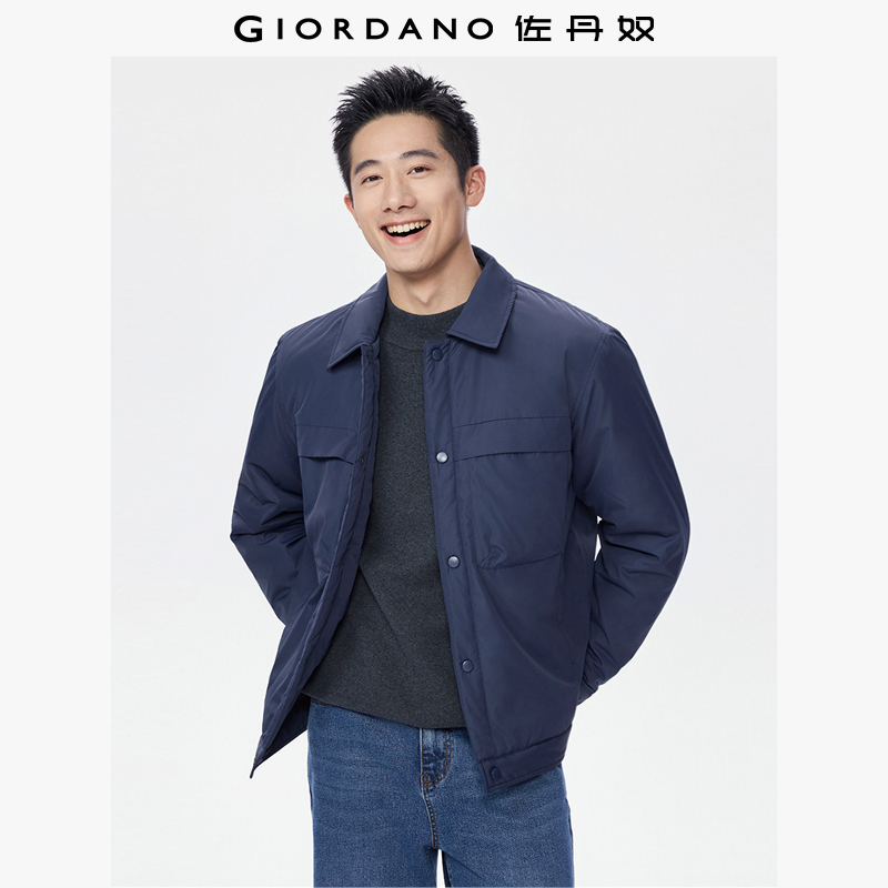 Giordano立体口袋棉衣外套翻领