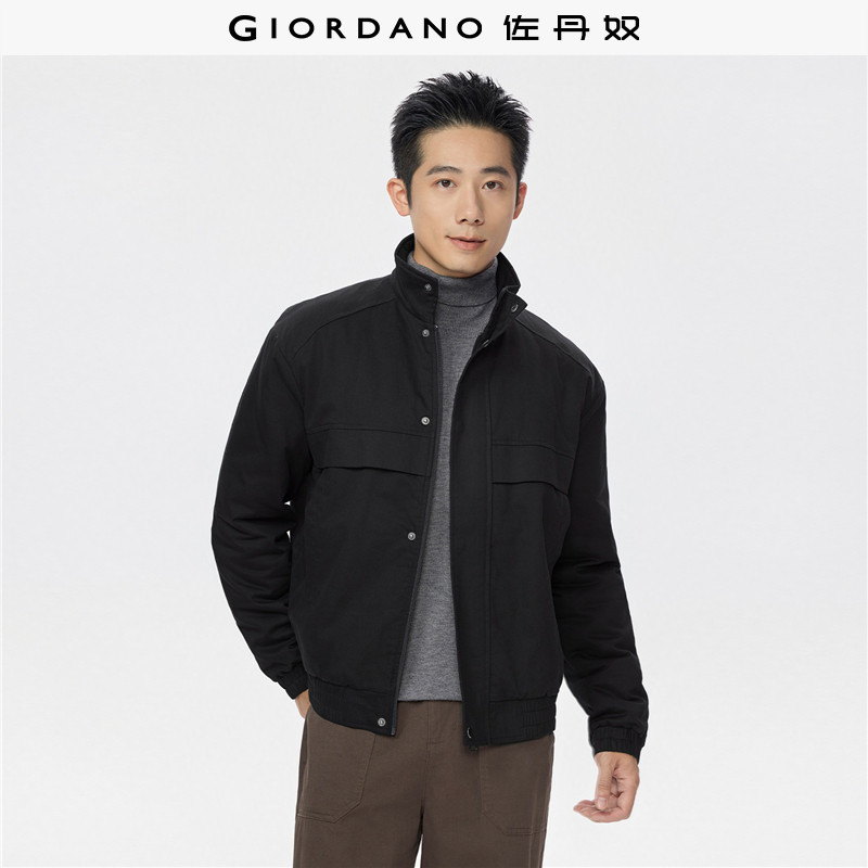 佐丹奴哈灵顿夹克男装新款纯色保暖棉服立领休闲棉衣外套01075713
