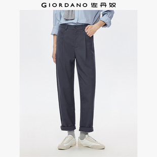 垂感磨毛压褶高腰锥形休闲裤 新款 05415694 子女2026年春季 佐丹奴裤