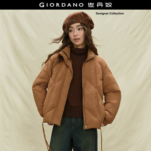 Giordano宽松抽绳棉衣外套立领
