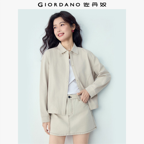 Giordano翻领破骨短外套宽松