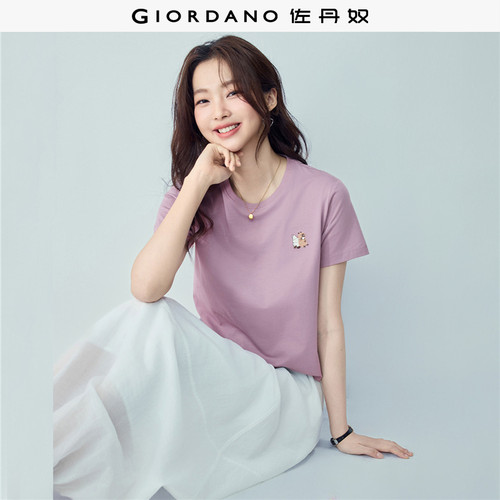Giordano短袖常规刺绣T恤