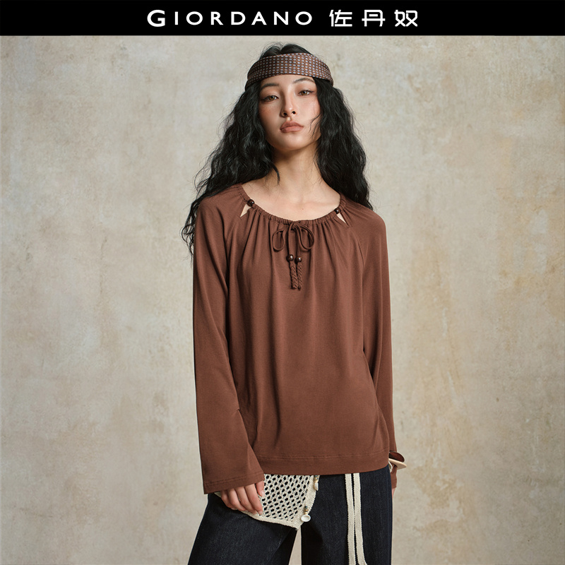 Giordano/佐丹奴抽绳长袖T恤