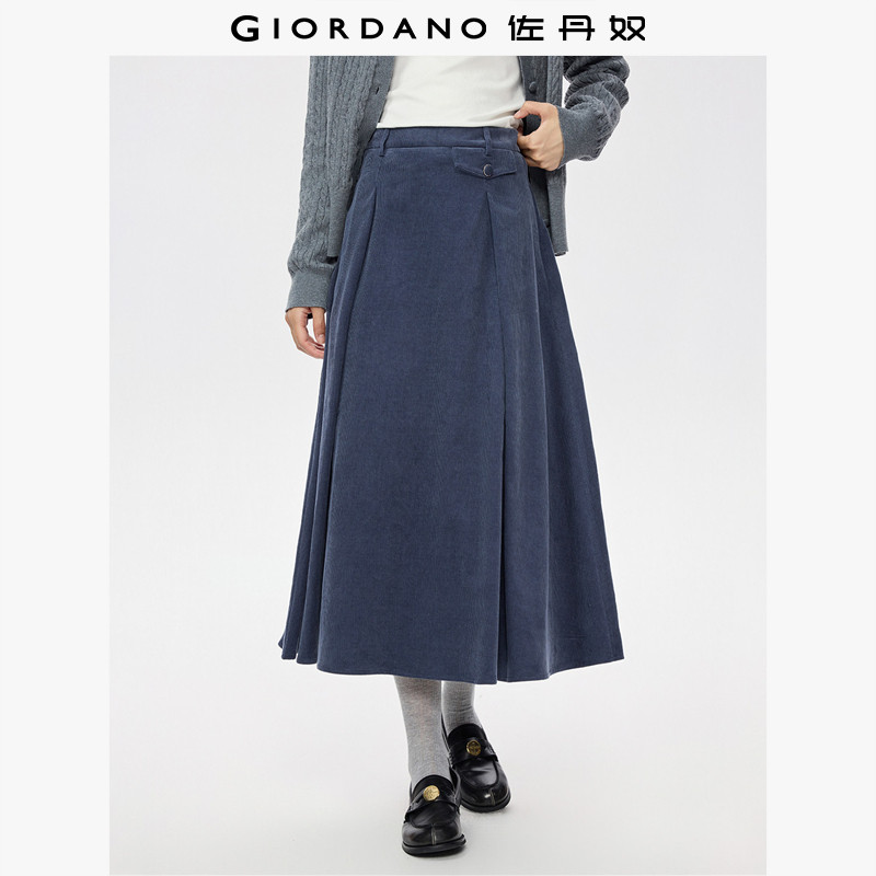 Giordano长裙A型袋盖装饰半身裙图片