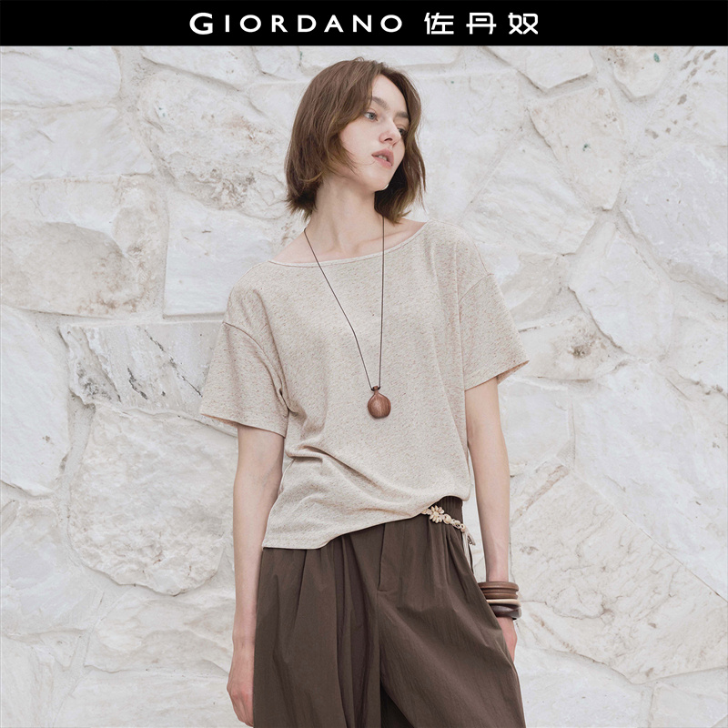 Giordano短袖扭结镂空T恤