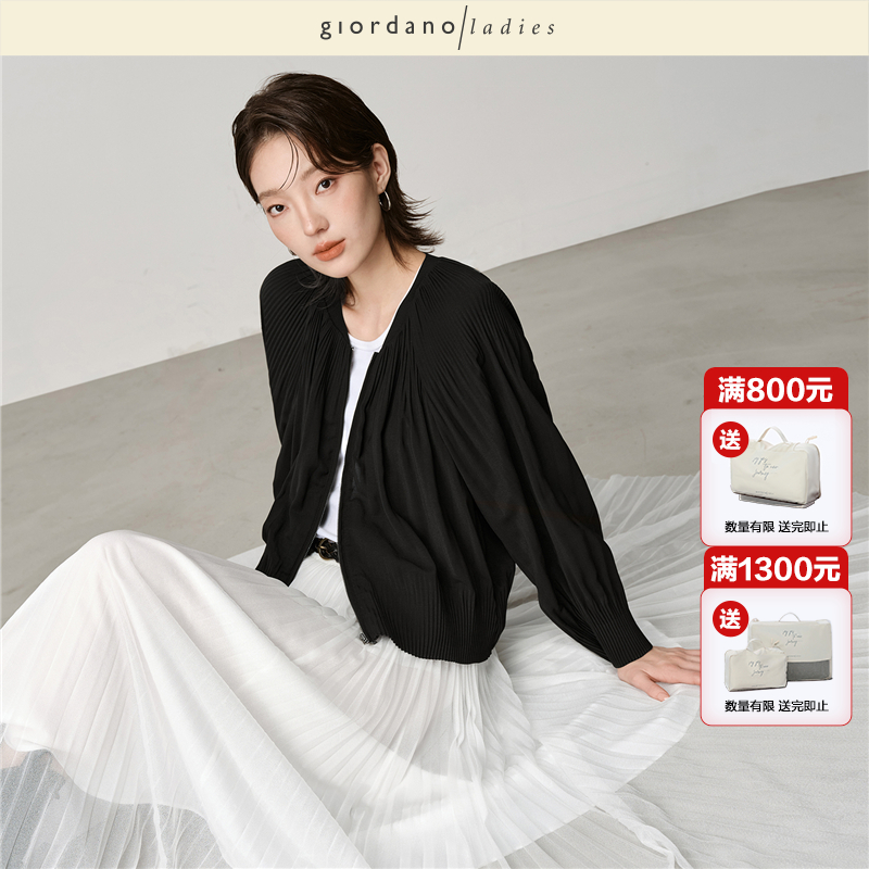 GL女装压褶短外套小立领