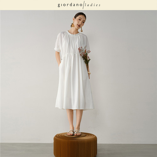 GL女装抽绳收腰裙哑光缎布