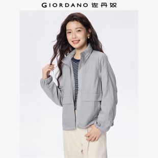 肌理感可藏帽插肩袖 新款 风衣夹克13375132 春季 佐丹奴防风外套女装