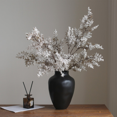仿真花油画枯枝假花高级感摆件