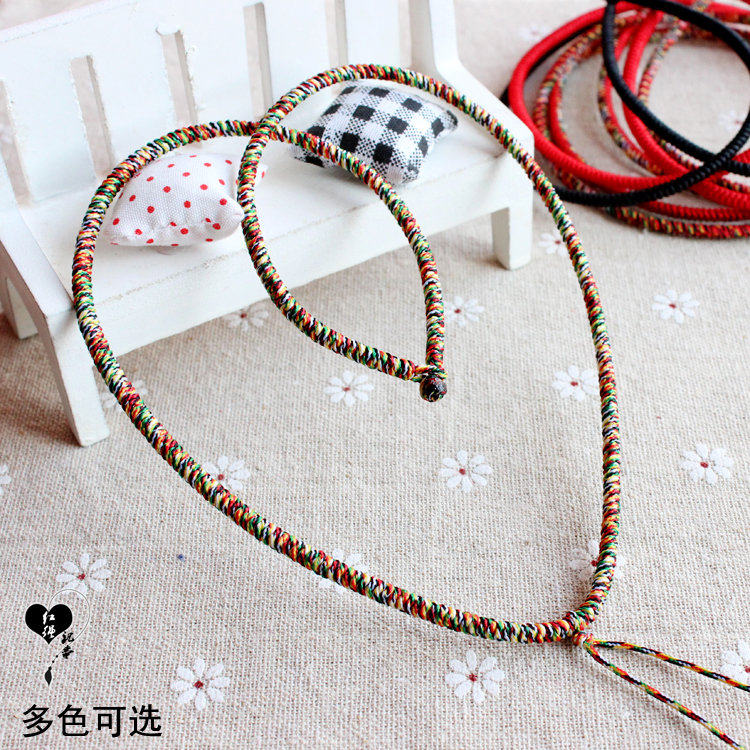 手编新款红绳藏式九乘金刚结项链绳女男五色线不变长挂件绳吊坠绳