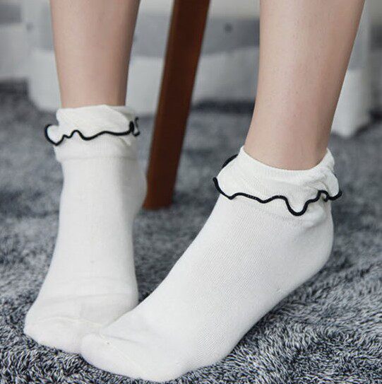 日系花边袜子韩国短袜女夏复古简约纯棉薄纯色森系可爱公主卷边袜|ruв категории Нижнее белье, носки/рейтузы/чулки/Красивая ножка носки - от Buy2taobao.com для оказания профессиональной услуги покупки агента Taobao