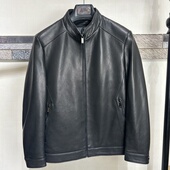 男士 头层金光山羊皮羽绒内胆可脱卸真皮皮衣