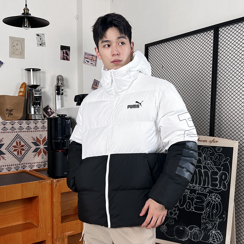 彪马24冬季男款连帽羽绒服户外运动保暖外套潮流时尚