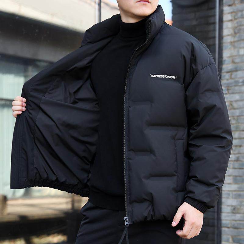 冬季男短款立领加厚羽绒服 加肥加大码胖子厚款纯色潮牌保暖外套