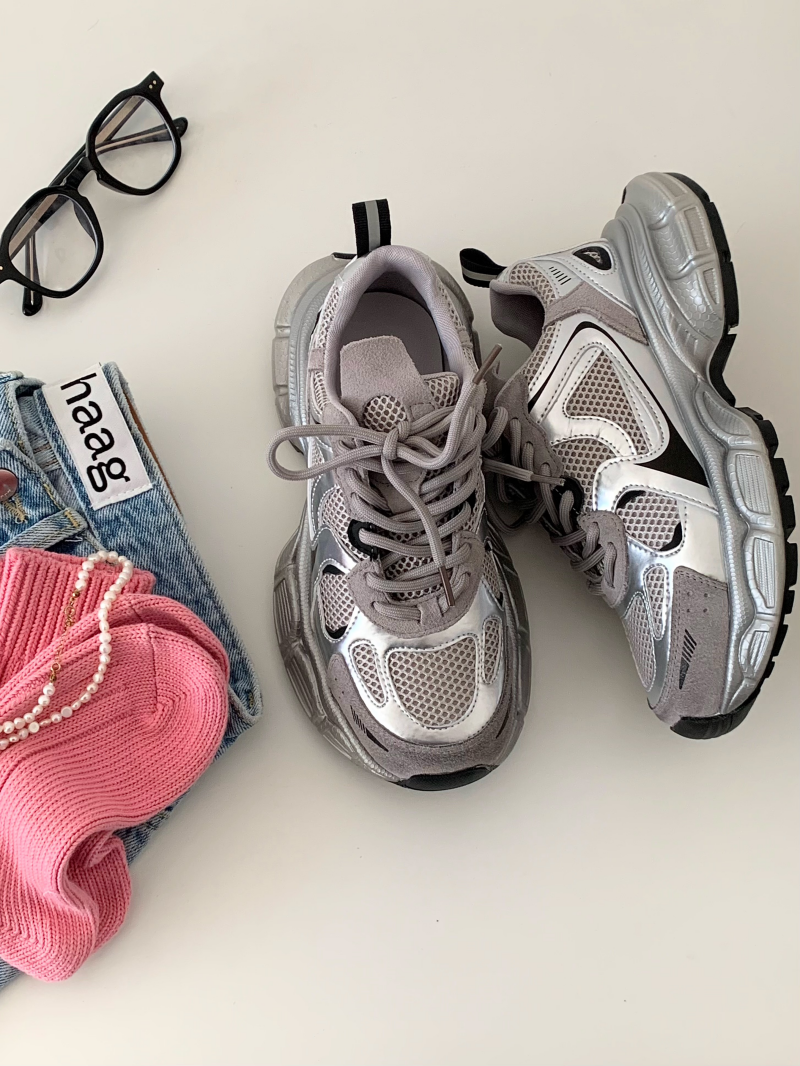 Opening自制 ｜2024年无法拒绝的一双洋气灰银色老爹鞋百搭增高鞋