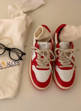 Opening韩国女鞋 ｜虞书欣同款美式复古洋气红色运动鞋百搭