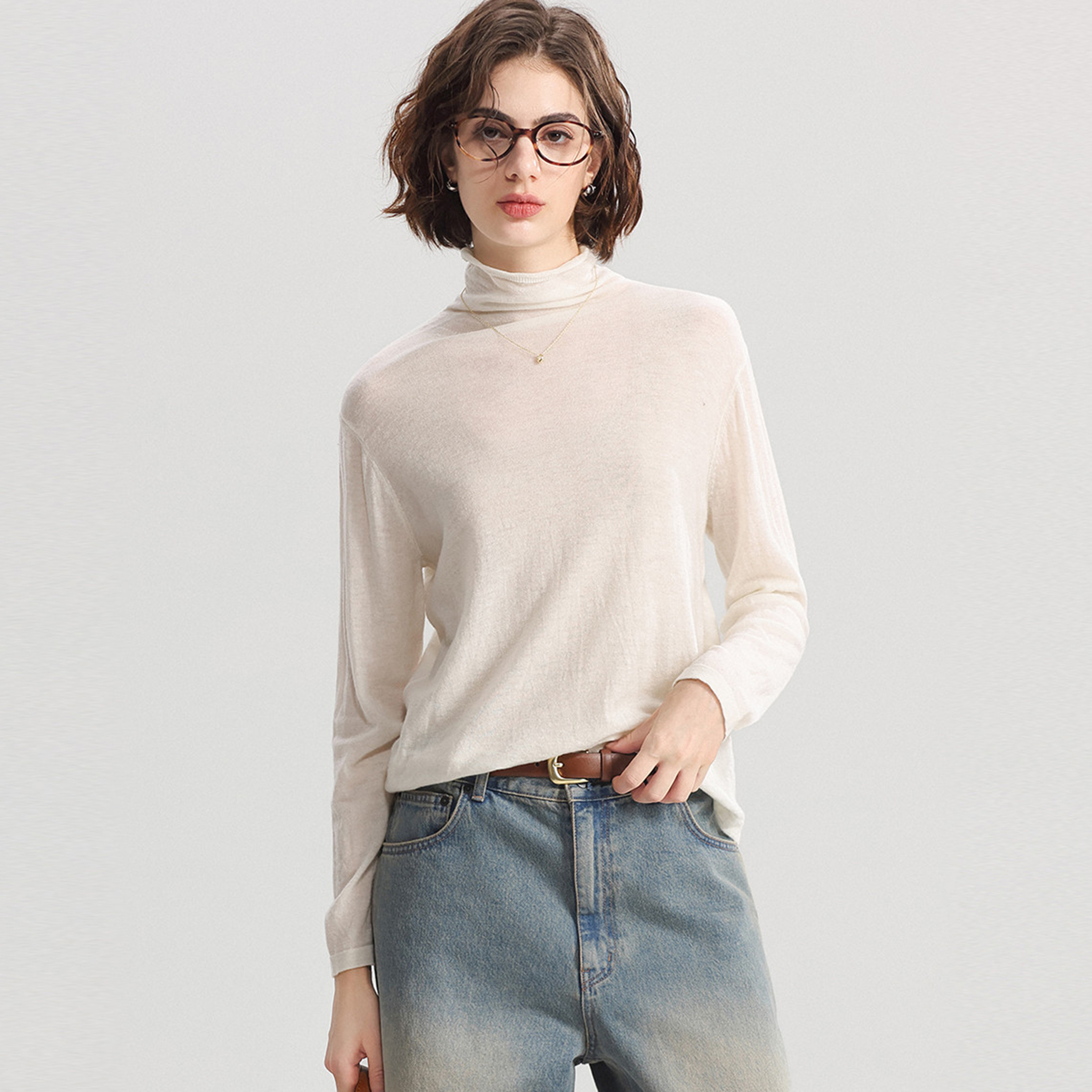 2025新款100%超细水溶羊毛衫