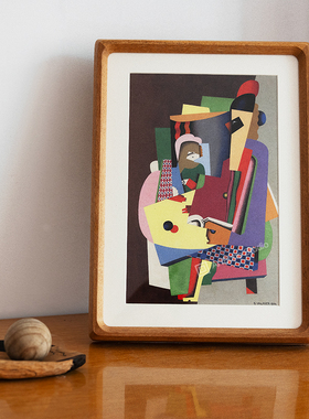 钢琴课童趣色彩立体抽象主义实木榫卯相框装饰画琴房书桌床头摆台