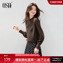 百搭纯色灯笼袖 新款 内搭上衣 女2025冬季 OSA欧莎半高领打底针织衫