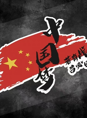 汽车贴纸爱国中国梦电动摩托装饰贴中国心划痕遮挡刮痕保险杠车贴