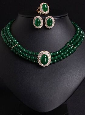 2025个性精品奢小众优质黄铜新款轻奢欧美双层叠戴项链感三件套