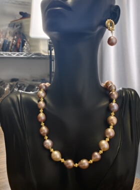 2025颈链新款超美复古渐变紫巴洛克奢小众套装优雅气质锁骨链套装