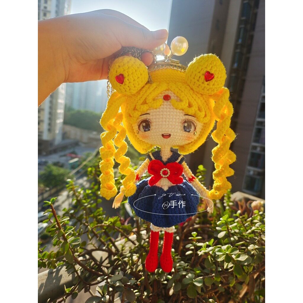 diy纯手工毛线钩织人偶美少女