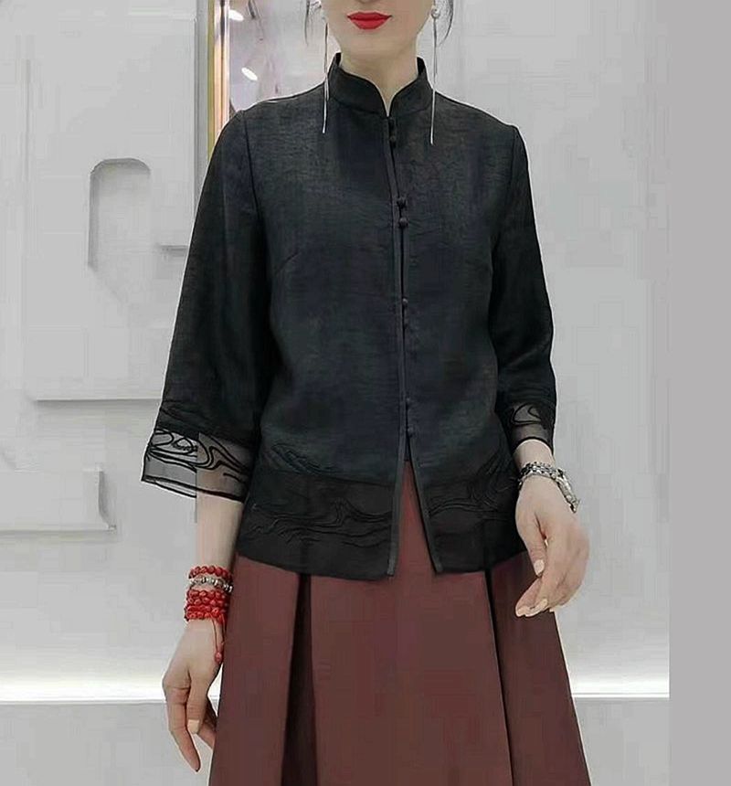 真丝桑蚕丝香云纱龟纹绣花