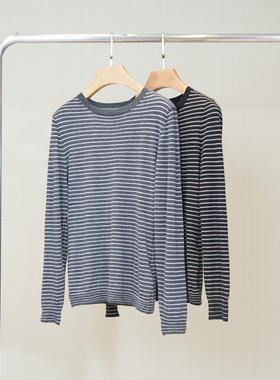 PAMIR条纹针织精纺羊绒衫 H0002