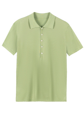 PAMIR春夏新款女POLO领桑蚕丝休闲半袖T恤 HPZ396