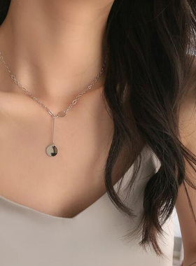 韩国时尚风圆牌短款ins锁骨链
