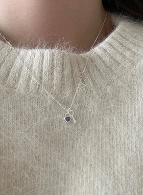 微锆石镶钻爱心钥匙锁骨链项链女2024年新款轻奢精致少女心潮小众